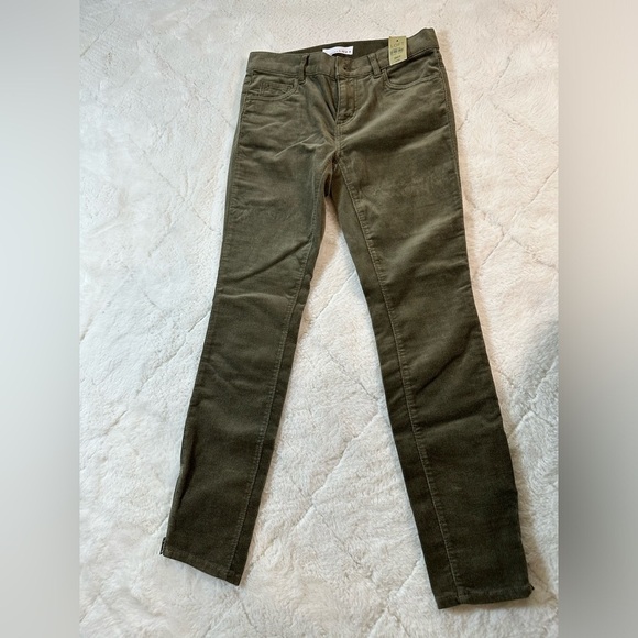 Loft women’s size 0 petite waist 25 modern skinny olive corduroy zipper ankle - Picture 1 of 6